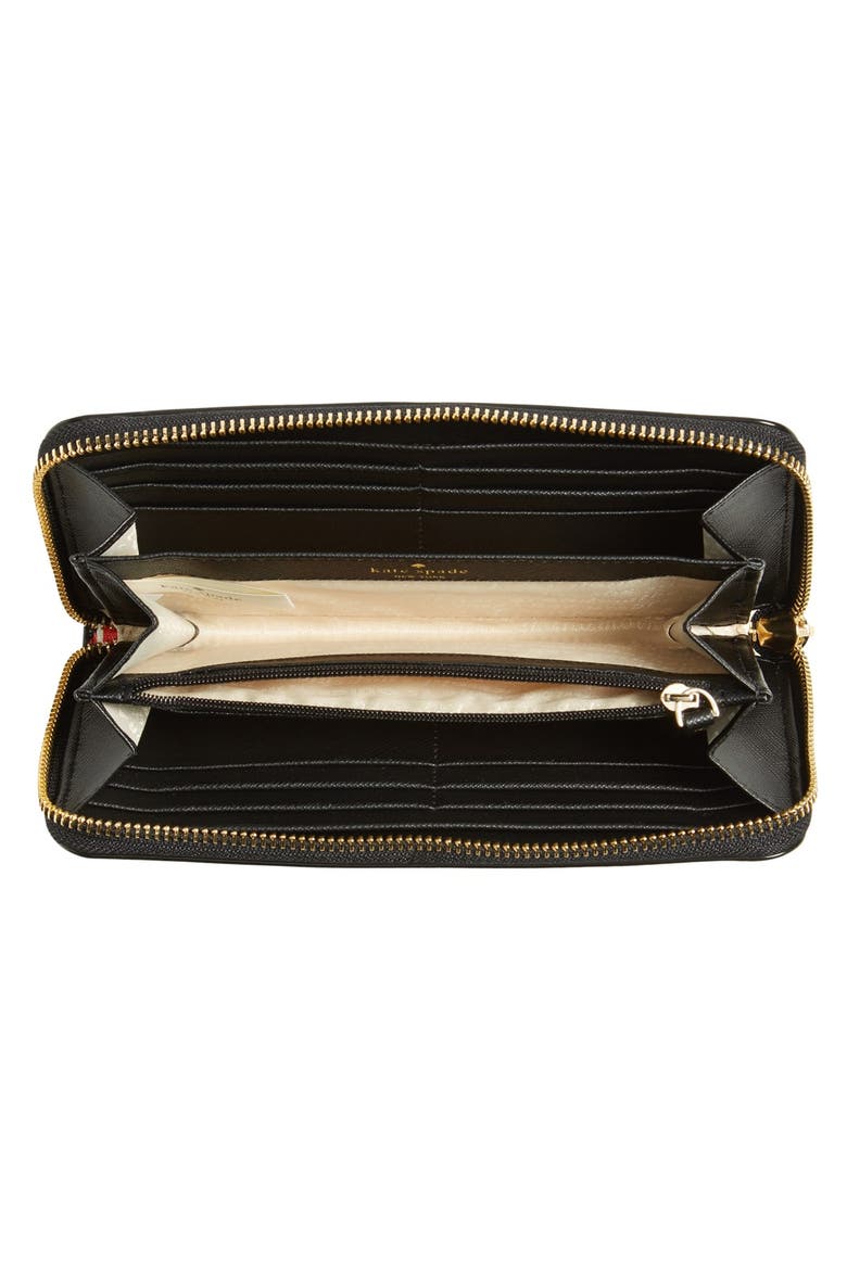 'cedar street - foxes lacey' zip-around wallet, Alternate, color, BLACK MULTI