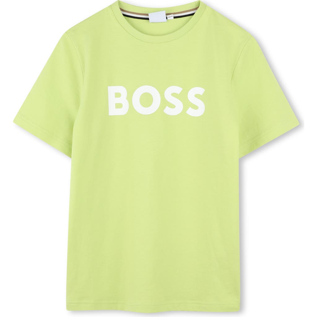 Bosswear Boss Kidswear Kids' Logo Graphic T-shirt In Lime