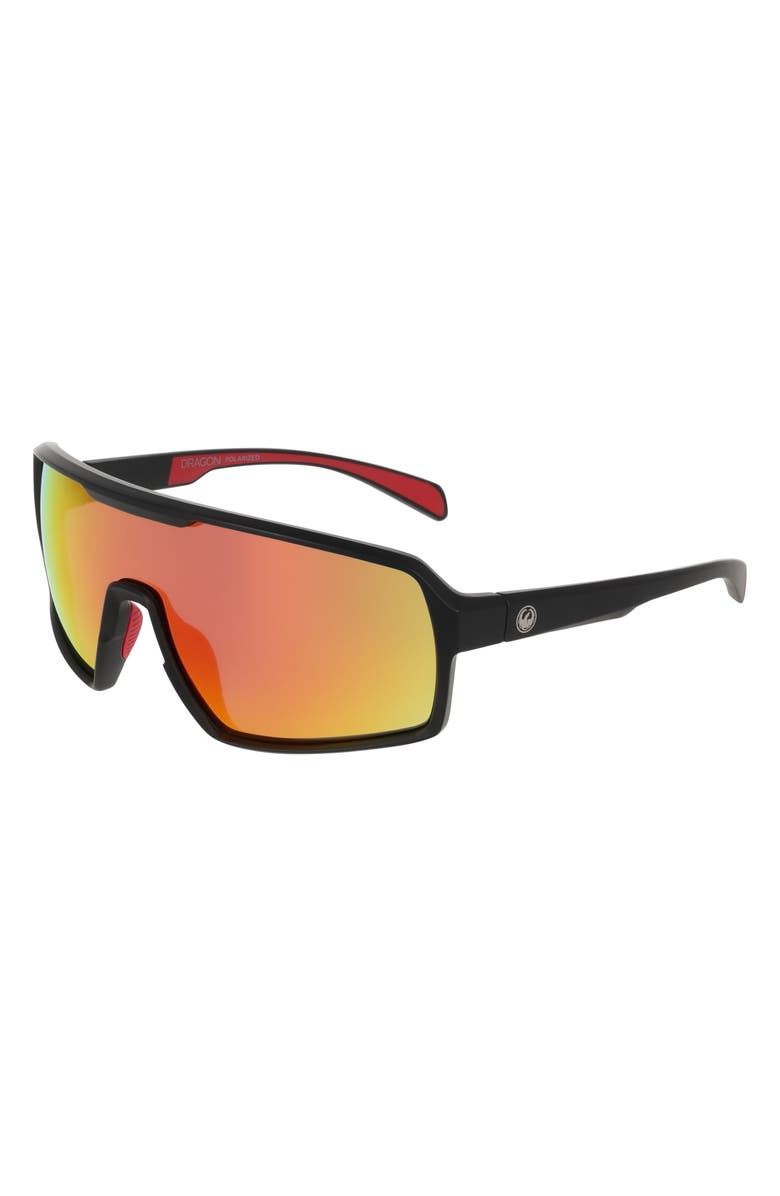 DRAGON 62mm Shield Sunglasses, Alternate, color, Matte Black/ Red Mirror