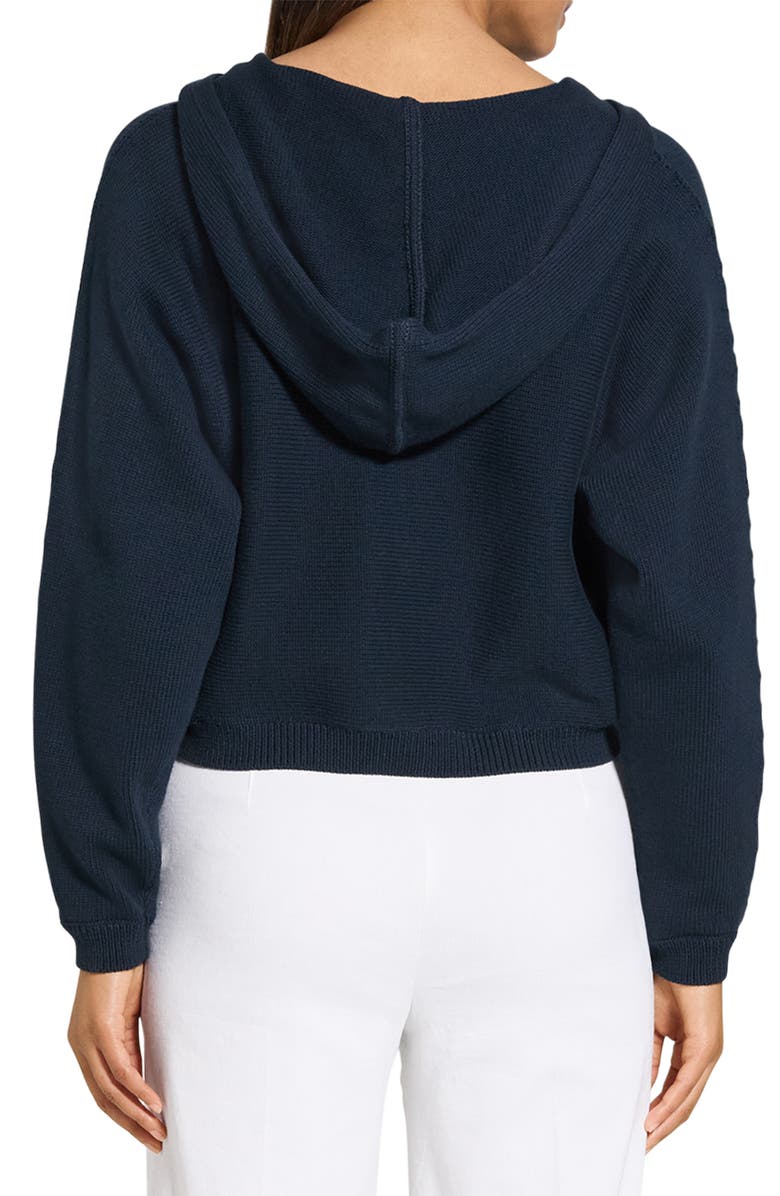 Theory Cotton Blend Zip-Up Hoodie, Alternate, color, Navy