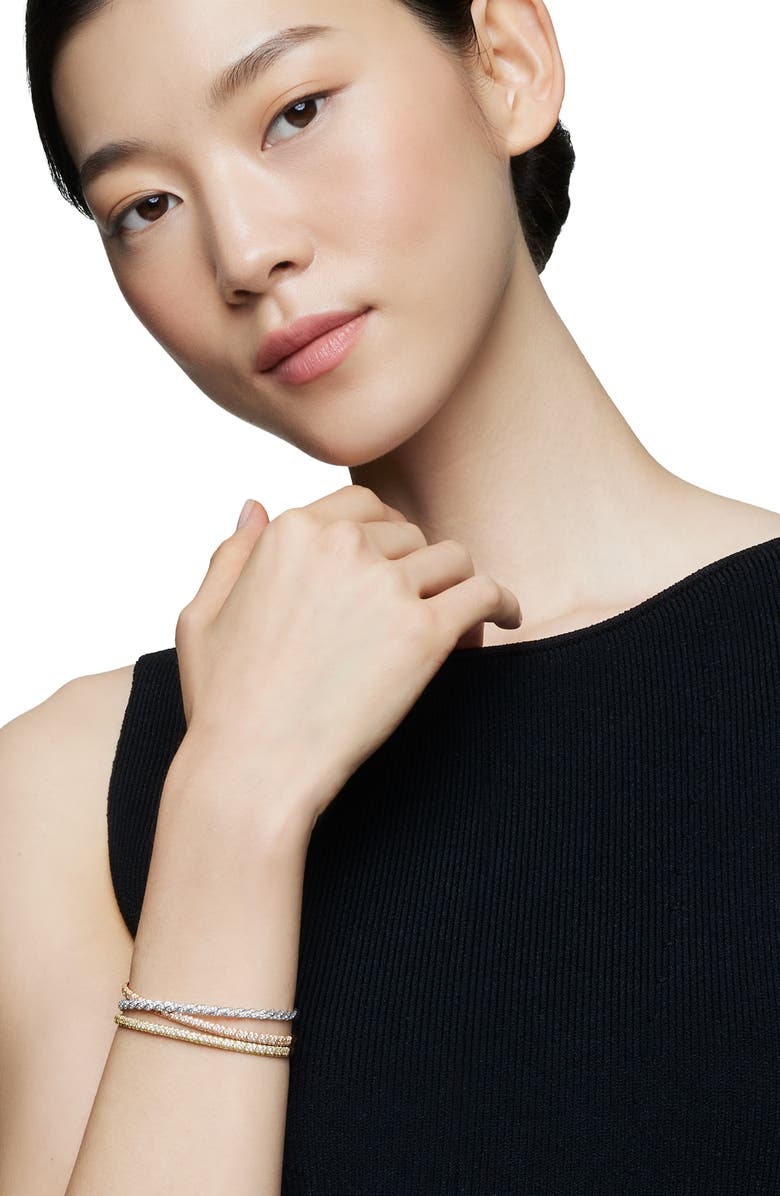 David Yurman Pavéflex Three Row Diamond Bracelet, Alternate, color, Yellow/ White/ Rose Gold