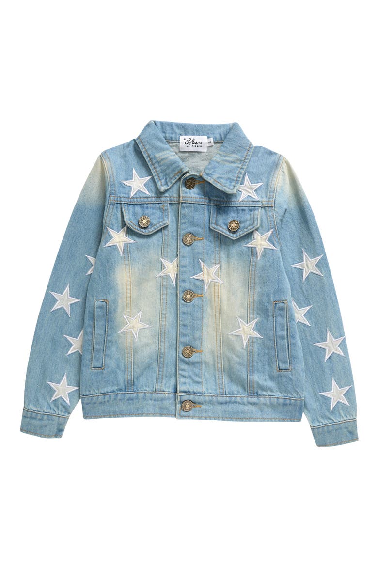 Kids' Star Denim Jacket, Main, color, BLUE