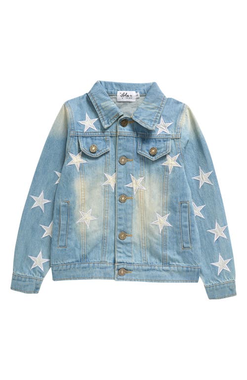 Lola & the Boys Kids' Star Denim Jacket in Blue 