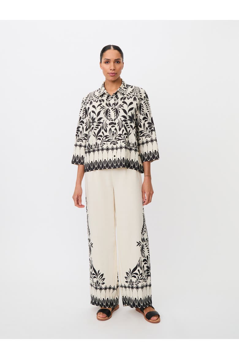 Mapelyssa Floral Border Trousers, Alternate, color, Black