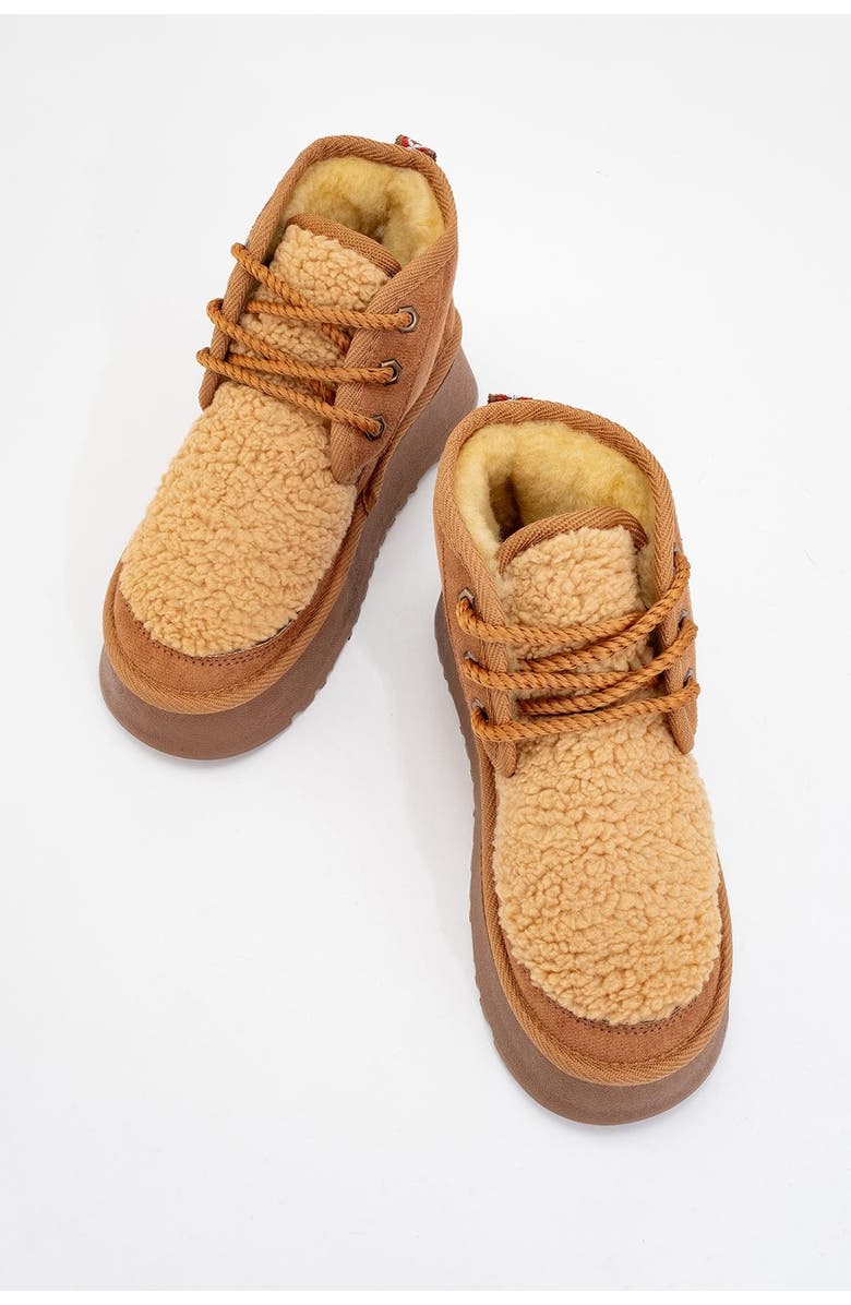 Prologue Shoes Tyson Lace Up Boot, Alternate, color, Cognac Suede Faux Leather