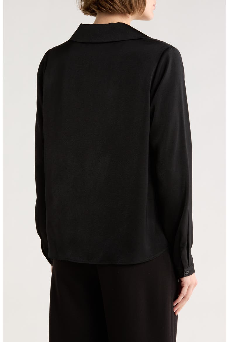 Johnny Collar Long Sleeve Top, Alternate, color, BLACK