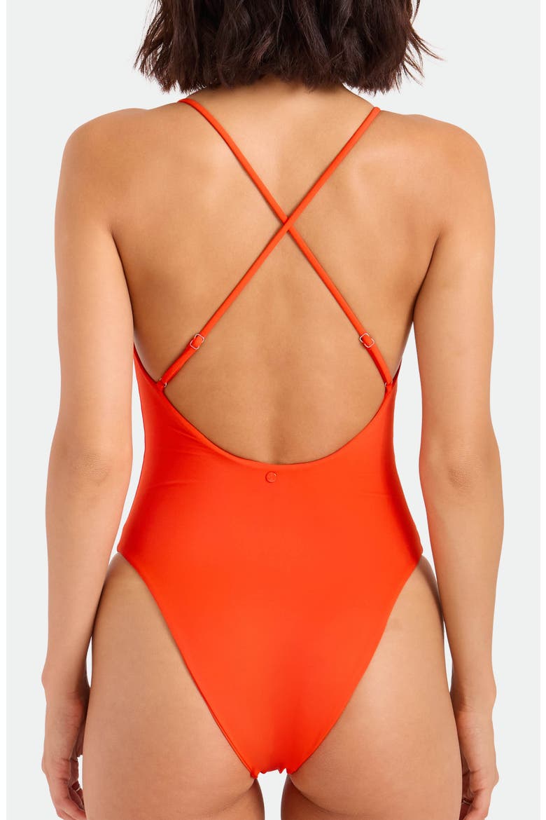 Simply Seamless Cross Back One-Piece Swimsuit, Alternate, color, PERSIMMON