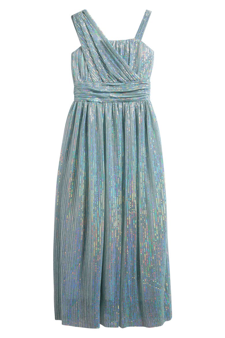 Kids' Zia Foil Dot Party Dress, Main, color, SAGE