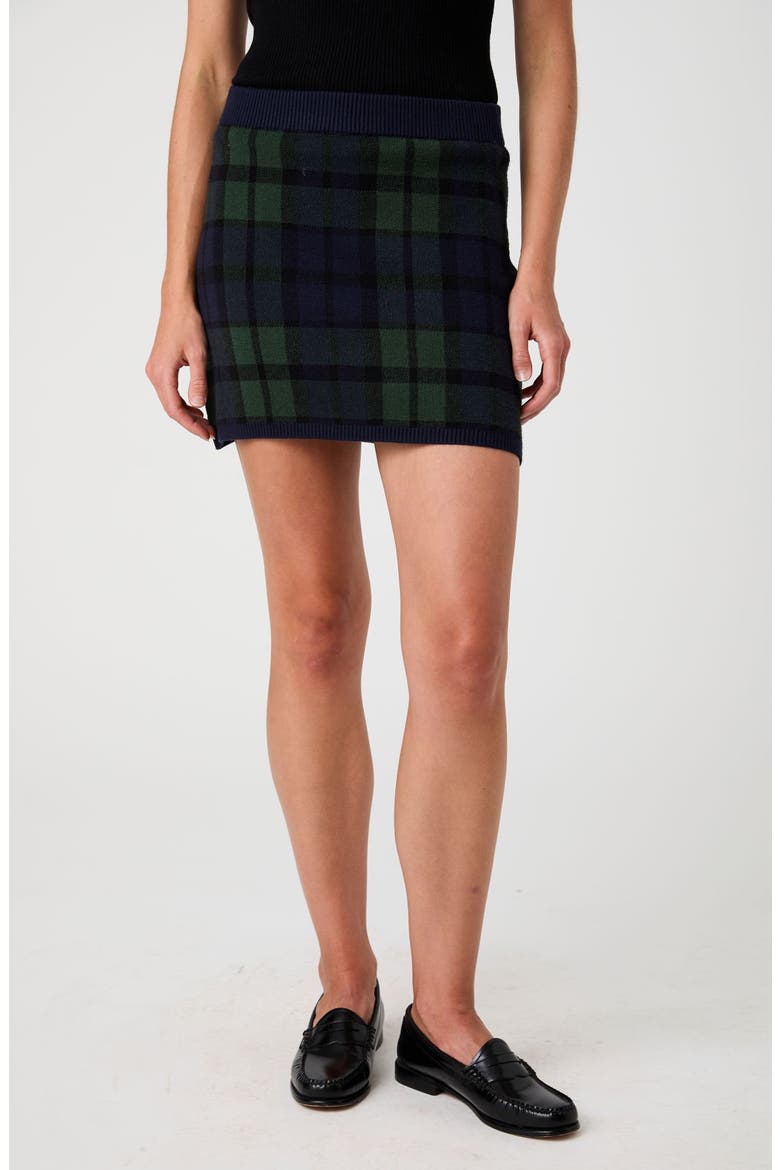 Houndstooth Miniskirt, Main, color, GRN PLAID