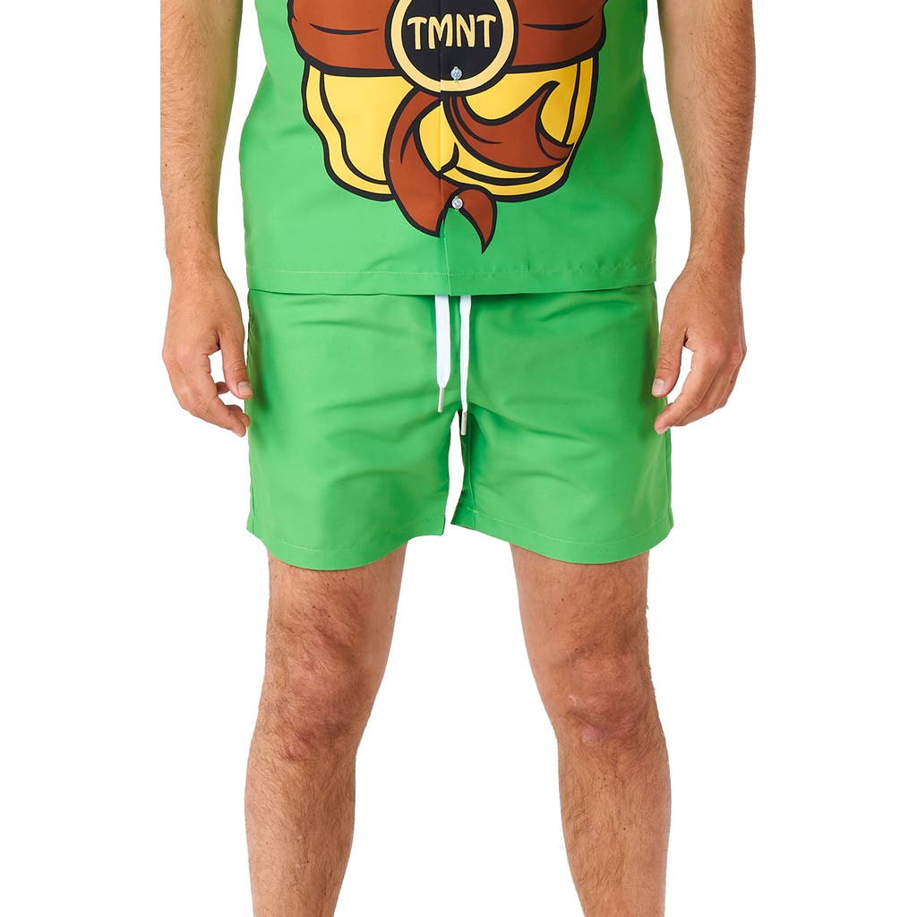Opposuits Tmnt Matching Button-up Shirt & Drawstring Shorts Set In Green