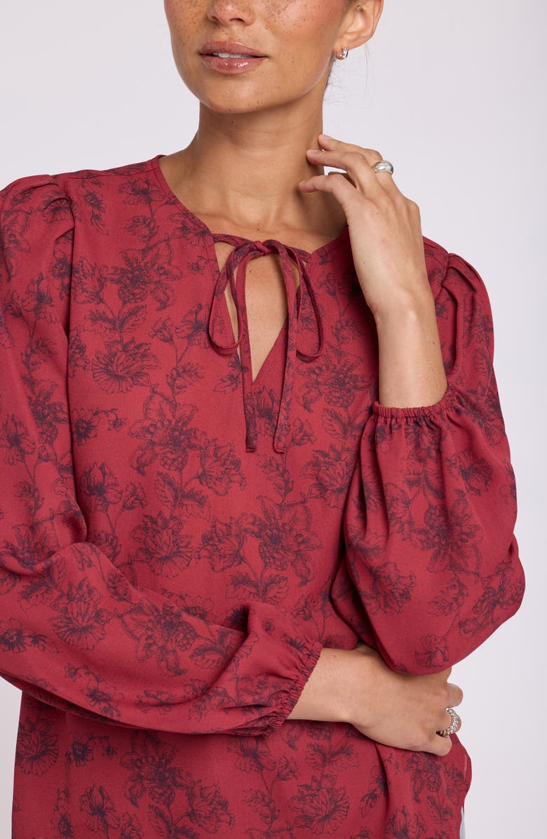 NYDJ Elsie Tie Neck Georgette Top, Alternate, color, 