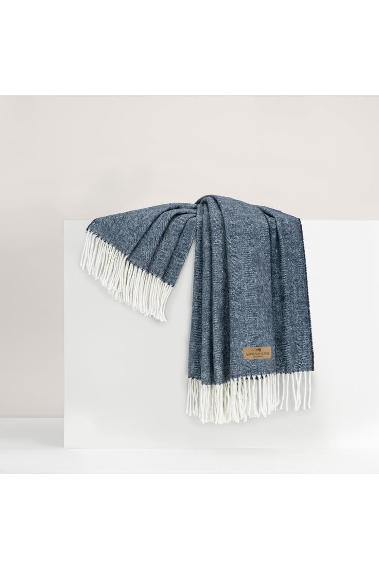 Italian Herringbone Throw, Main, color, Navy