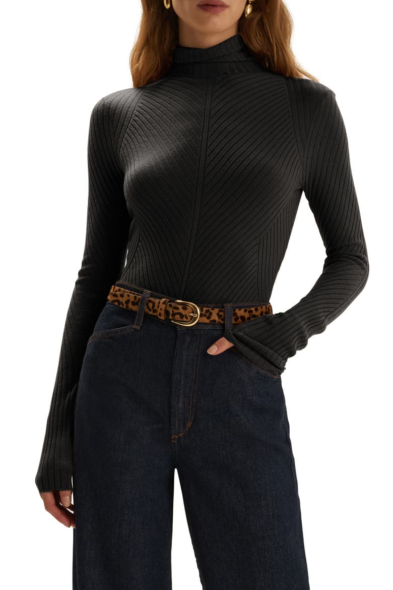 Be Your Girl Turtleneck Merino Wool Blend Sweater, Main, color, BLACK