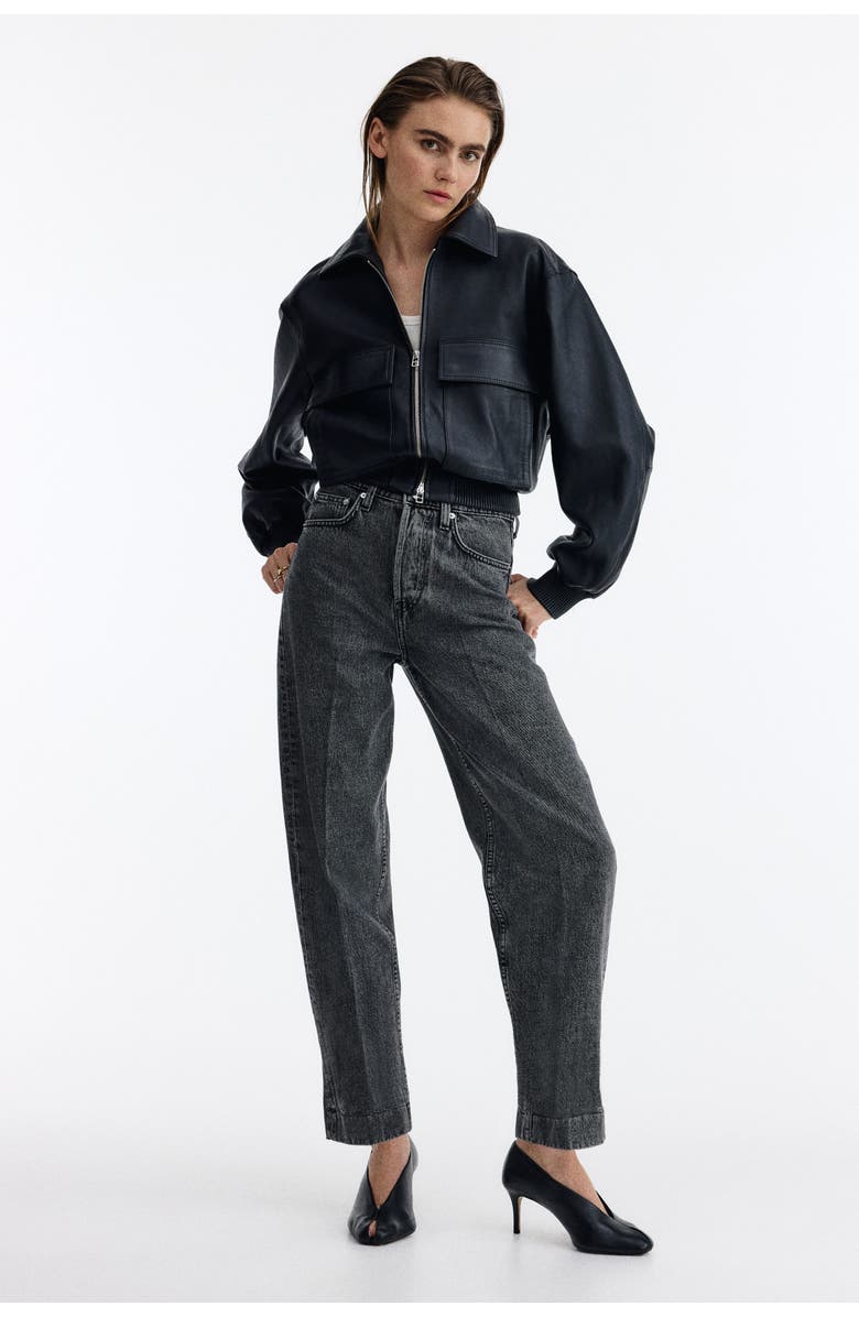 H&M Barrel High Ankle Jeans, Alternate, color, 