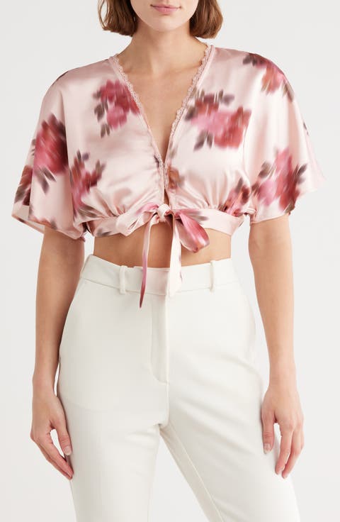 Dolman Sleeve Tie Front Top
