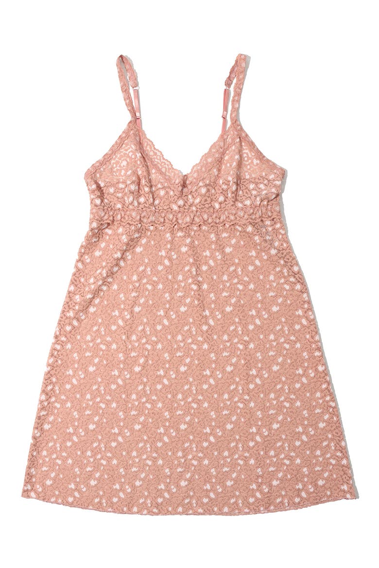 Leopard Spot Semisheer Chemise, Alternate, color, DESERT ROSE/WHITE