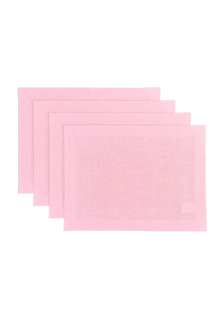 Linen Placemats Set of 4, 14 x 19" - Fete, Main, color, Pink Lemonade
