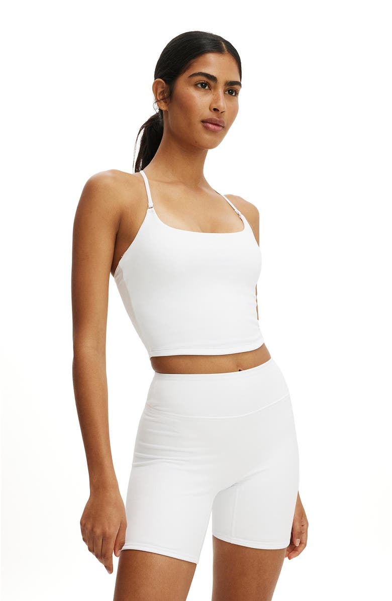 COTTON ON BODY Women's Active Ultra Soft Contour Bike Short, Alternate, color, White