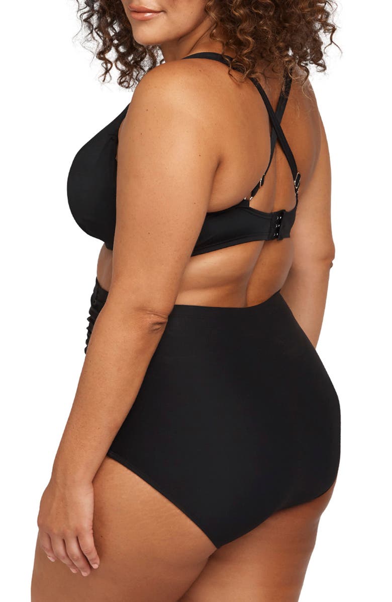 Artesands Hues Raphael High Waist Ruched Bikini Bottoms, Alternate, color,