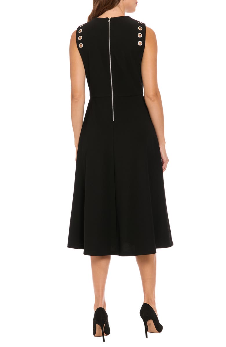 London Times Ottoman Grommet Sleeveless Midi Dress, Alternate, color, Black