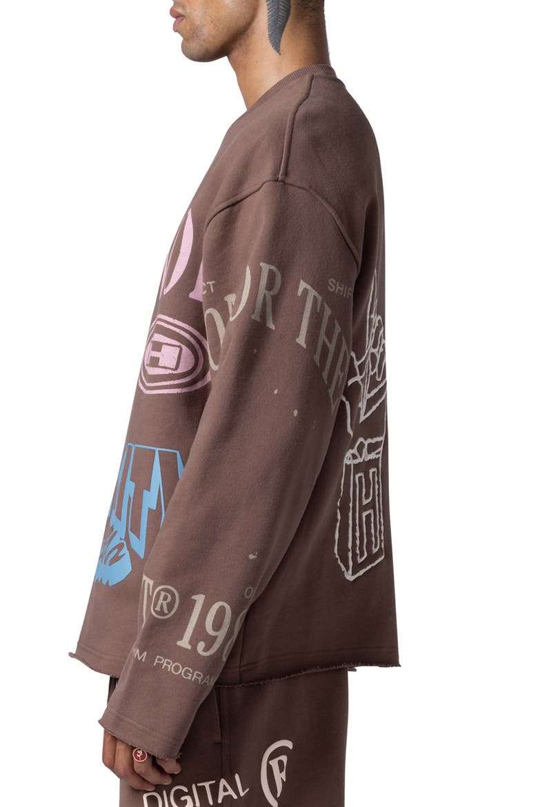 Studio Oversize Graphic Sweatshirt, Alternate, color, BROWN