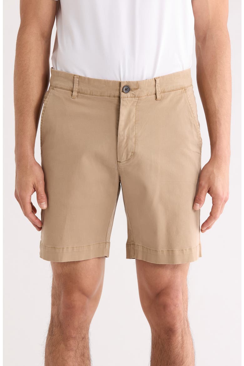 Garment Dyed Flat Front Shorts, Main, color, KHAKI