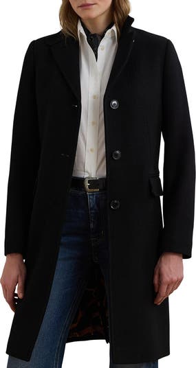 Longline Wool Blend Twill Coat