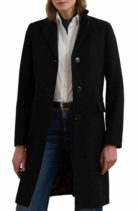 Lauren Ralph Lauren Longline Wool Blend Twill Coat