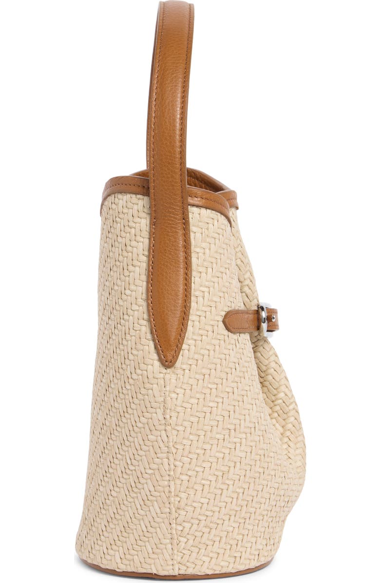 LIFFNER Mini Belted Raffia Bucket Bag, Alternate, color, Beige