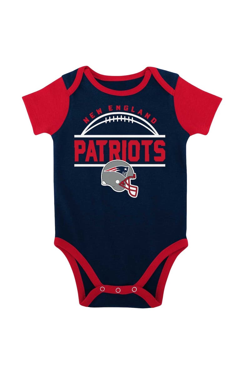 Outerstuff Newborn & Infant Navy/Red New England Patriots Home Field Advantage Three-Piece Bodysuit, Bib & Booties Set, Alternate, color,