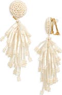 Oscar de la Renta Fringe Tassel Clip-On Drop Earrings