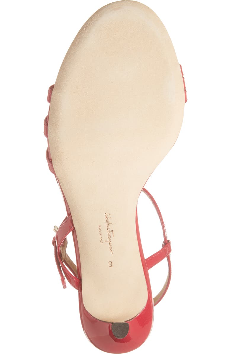FERRAGAMO Patent Strappy Sandal, Alternate, color, Red