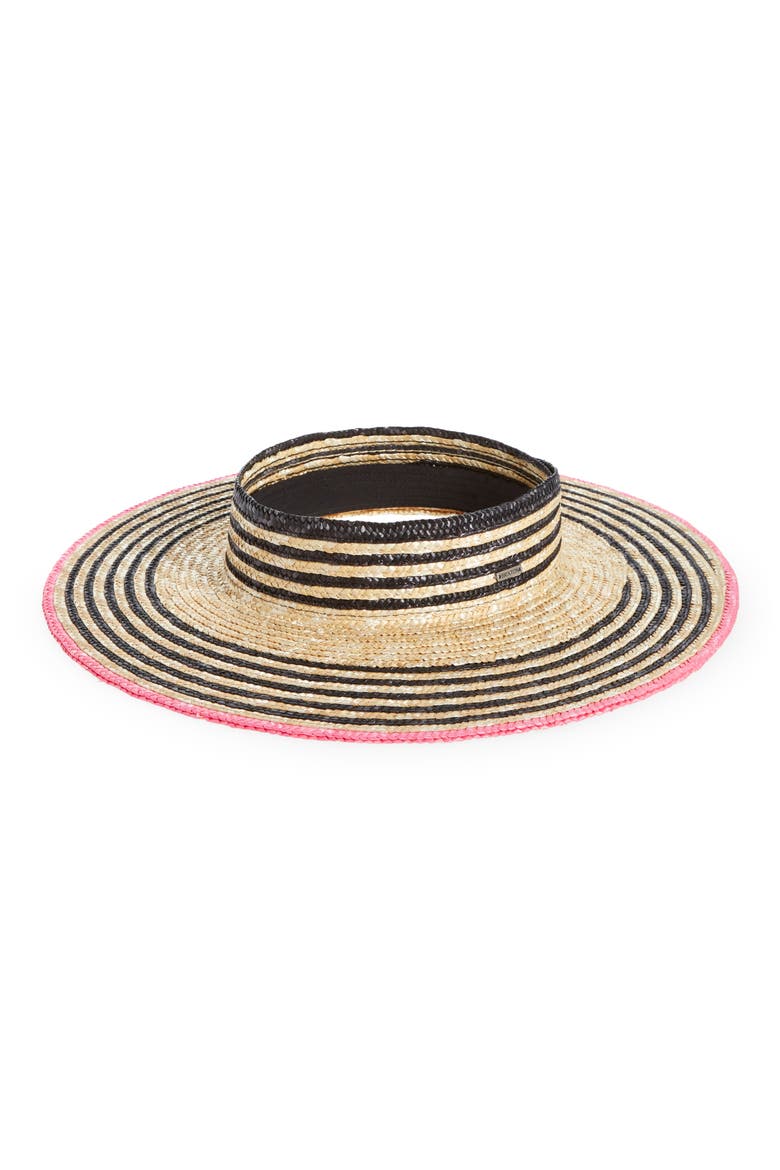 Joanna Straw Visor, Main, color, HONEY/ BLACK/ PINK