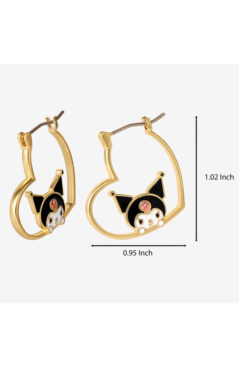 Hello Kitty Gold-Tone Flash-Plated Earrings, Alternate, color, Gold