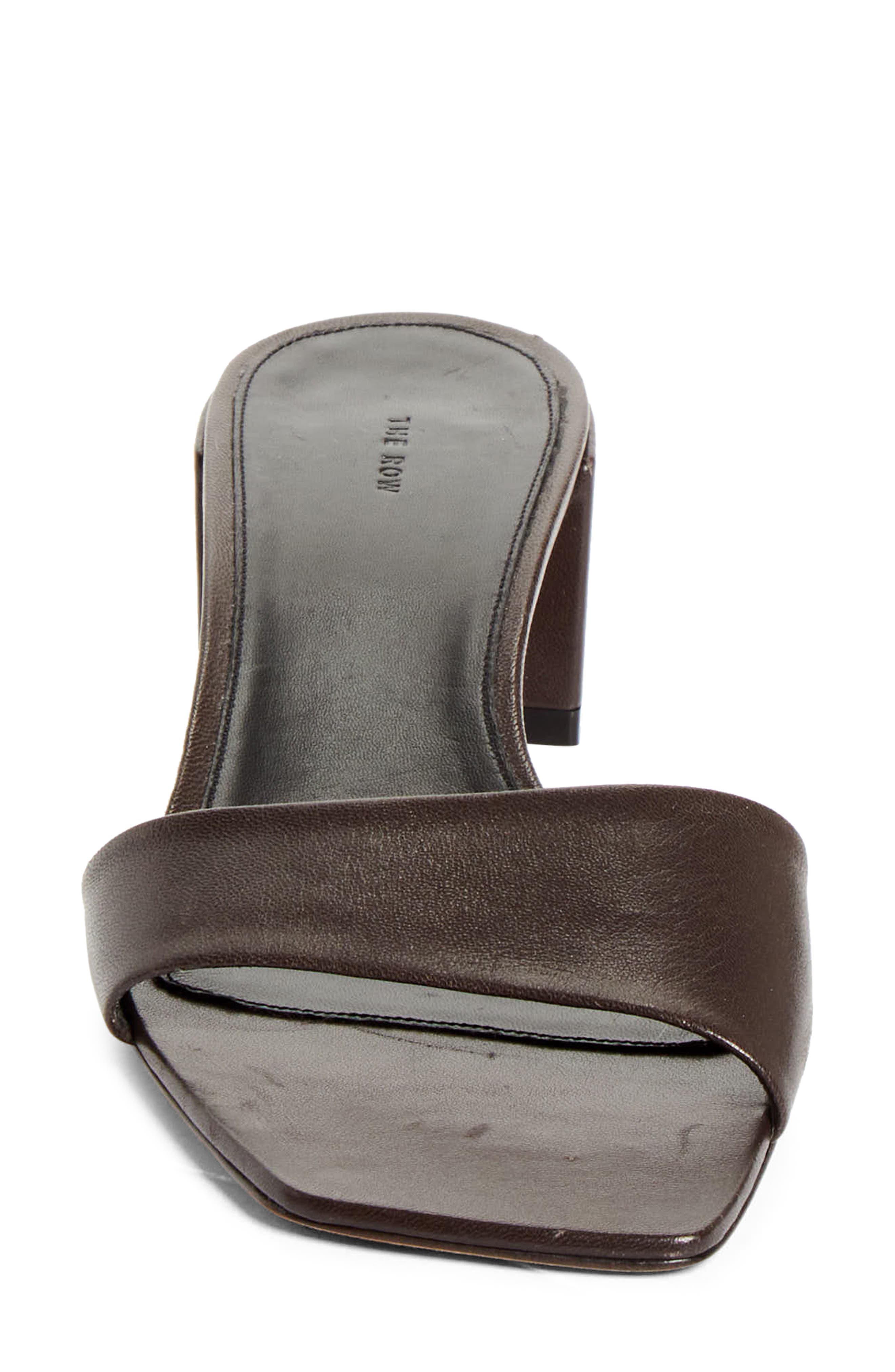 The Row Chocolate Block Heel Sandal, Alternate, color, Lacquer Brown