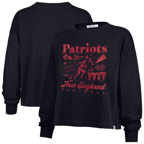Women's '47 Navy New England Patriots Team Collage Sydney Long Sleeve T-Shirt