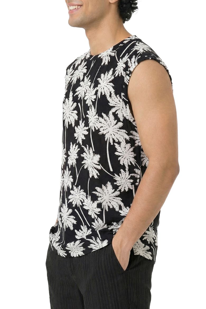 Eden Top, Alternate, color, Black White Palm