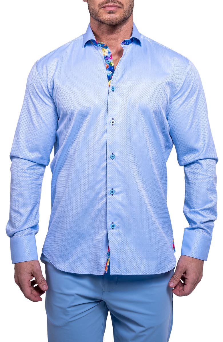 Maceoo Einstein Resistance0111 Blue Button-Up Shirt, Main, color, 