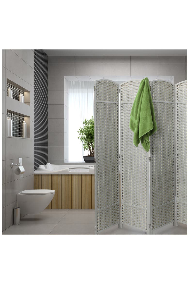 Room Divider Privacy Screen, Alternate, color, BEIGE