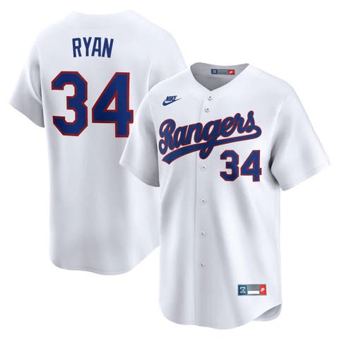 Men's Nike Nolan Ryan White Texas Rangers Throwback Cooperstown Collection Limited Jersey