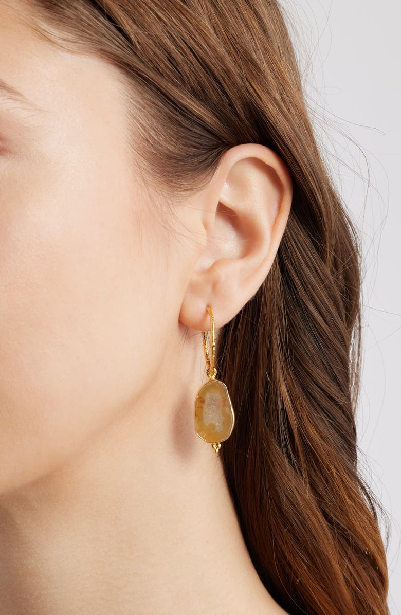 Kiara by Ki-ele Bianca Geode Drop Earrings, Alternate, color, Gold