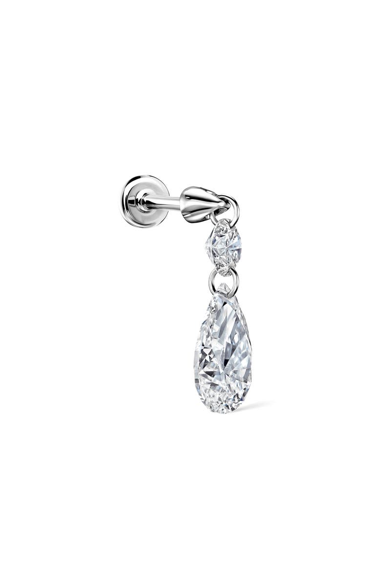 MARIA TASH Floating Double Diamond Single Threader Earring, Main, color, White Gold