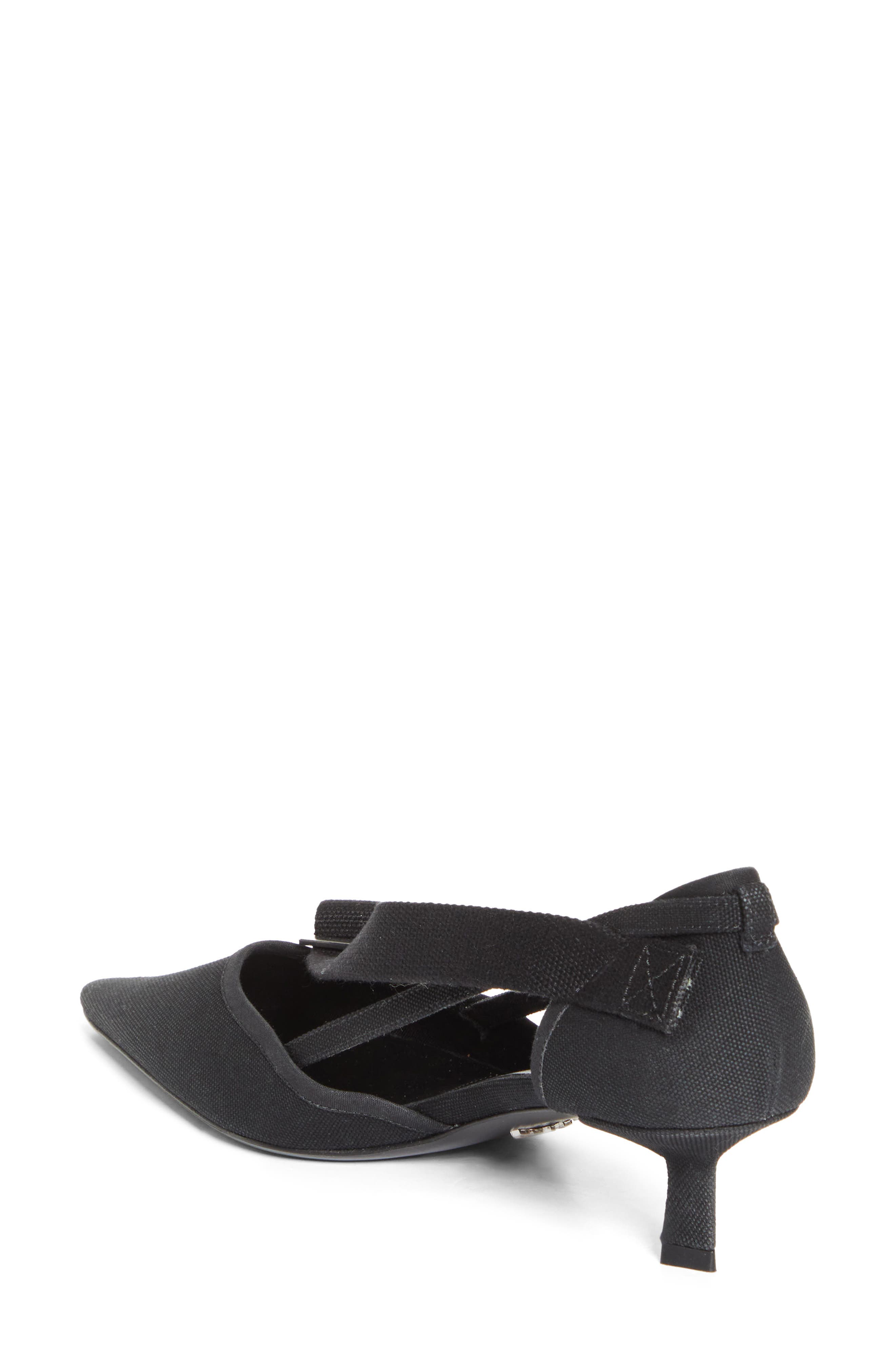 Prada Kitten Heel Pointed Toe Pump, Alternate, color, Nero