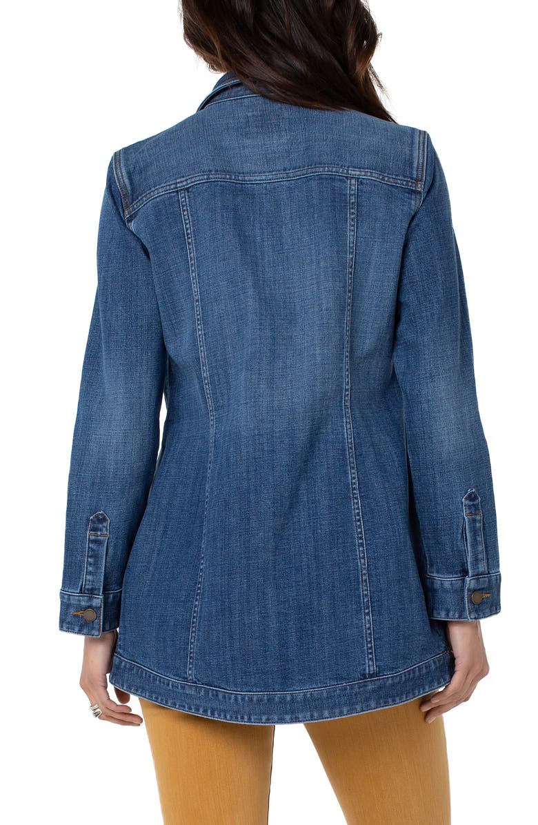 Liverpool Los Angeles Longline Denim Jacket, Alternate, color, 