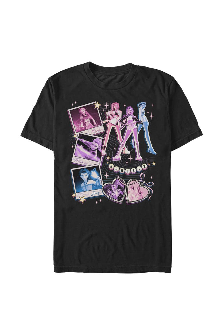 Men's KPop Demon Hunters Huntrix Cute Instant Film Portrait  Graphic T-Shirt, Main, color, Black
