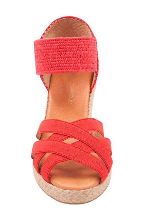 Andre Assous Women's Adin Jute Wedge Sandals In Red