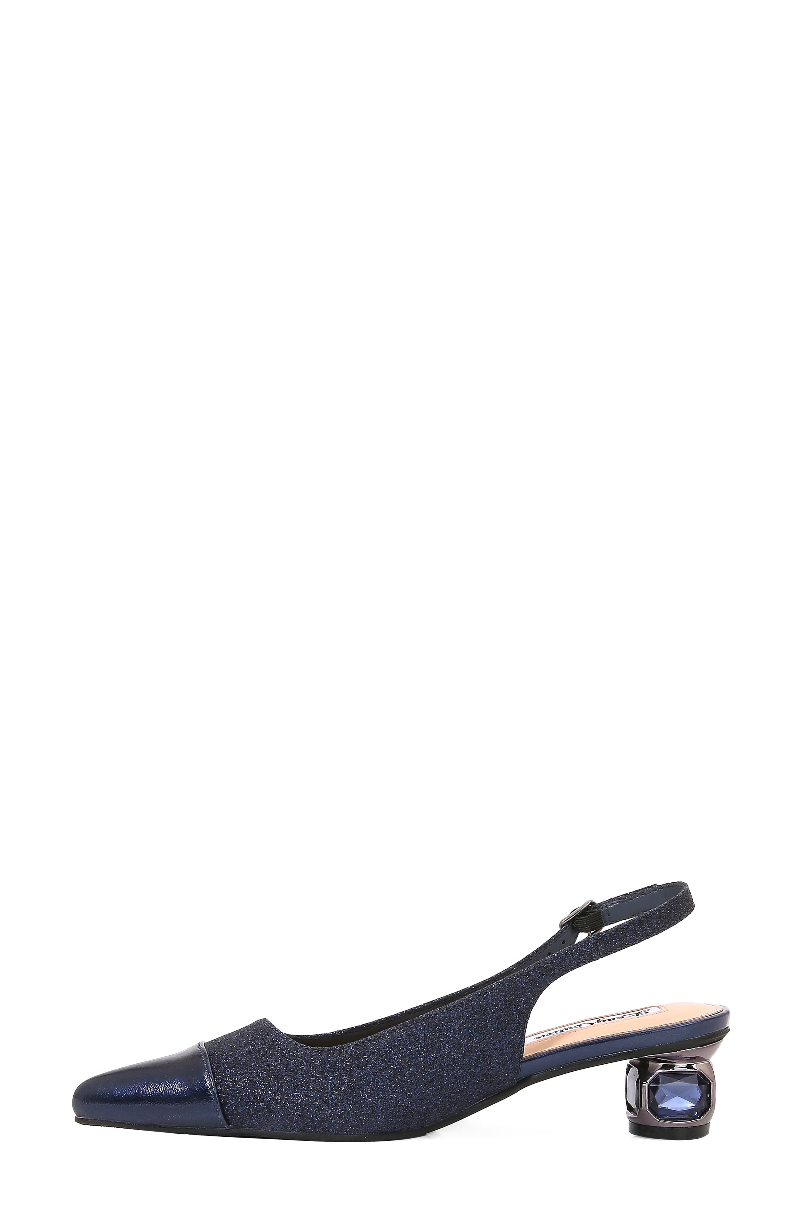 Saphire Pointed Toe Slingback Pump, Alternate, color, NAVY