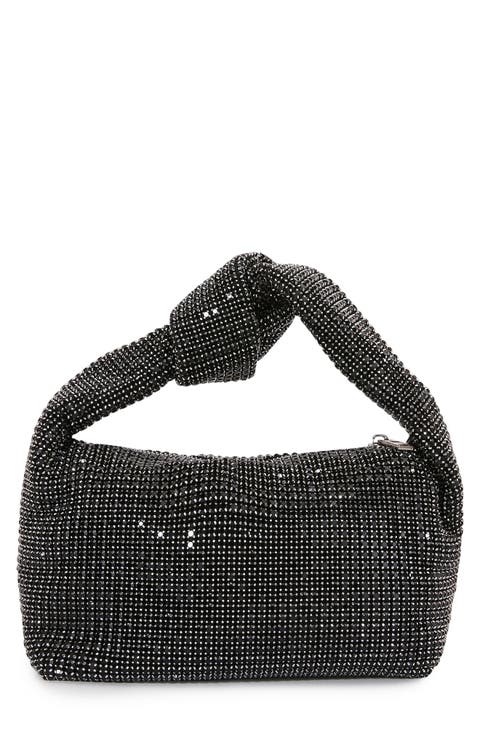 Knotted Handle Rhinestone Bag