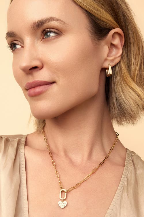 Oradina 14k Gold Mosaic Heart Pendant Charm