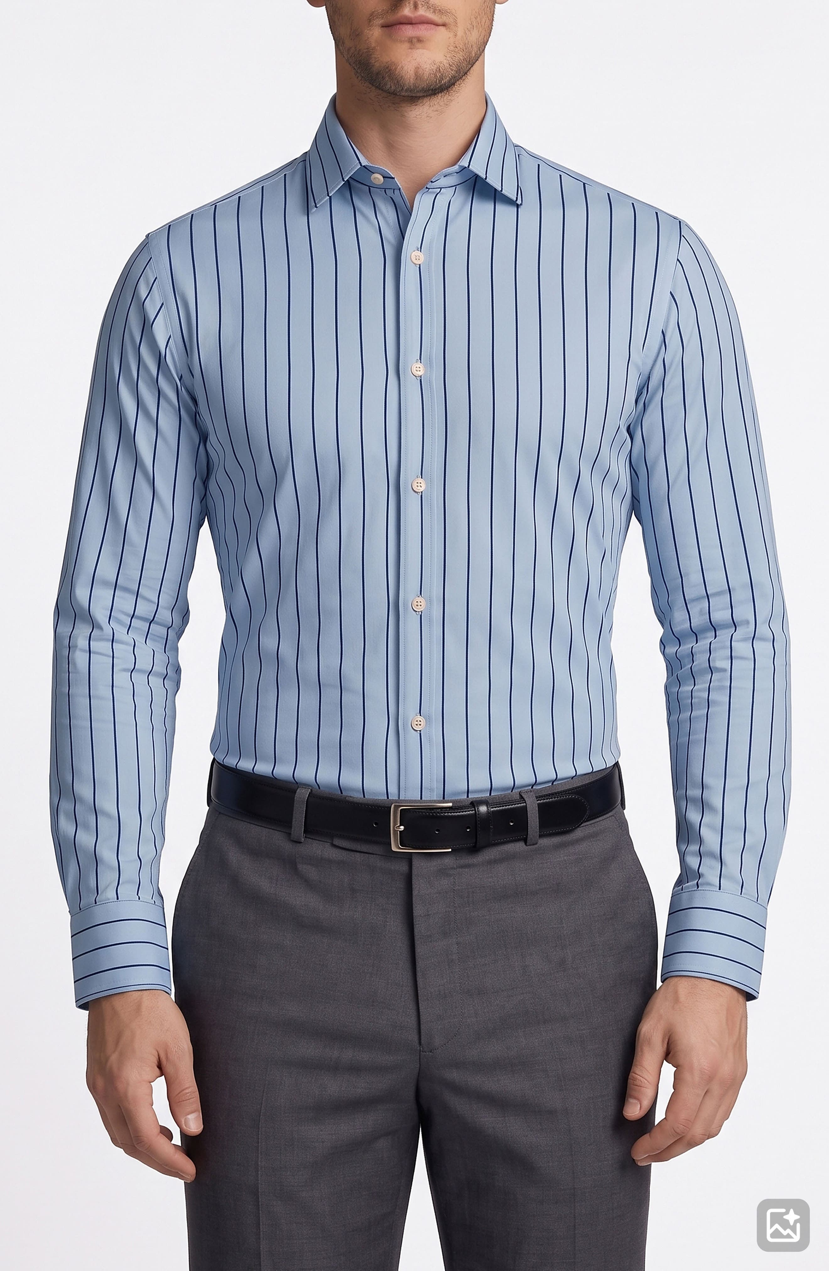 Striped Cotton Dress Shirt